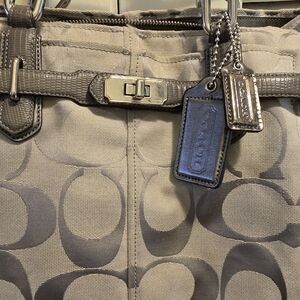 Coach Metallic Gray Signature Shoulder Bag